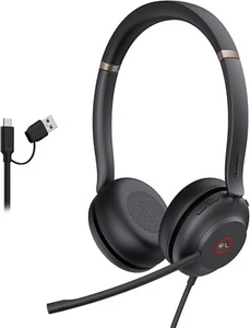On-Ear Noise Cancelling Headset - Dual Microphones for Professional Use - Picture 1 of 8