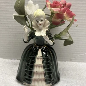 Napco Lady Margaret In Green & White Ball Gown Planter  A1890C - Picture 1 of 8