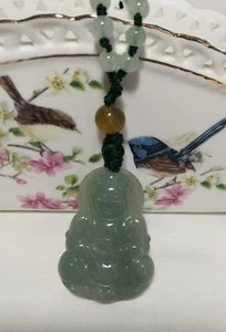 Certified Grade A green Jadeite Jade hand carved KuanYin(观音) pendant S52x31mm - Picture 1 of 8