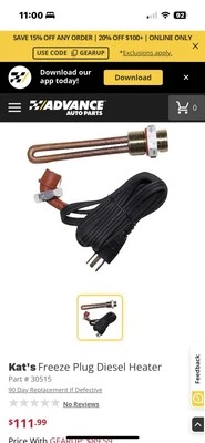 Calentador motor congelador 1000w 27mm - VIN: T KATS 30513 Foto 1 de 4