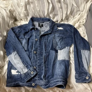 ART CLASS Boys/Girls 100% Cotton DISTRESSED DENIM JACKET - Size M (8-10) - - Picture 1 of 4