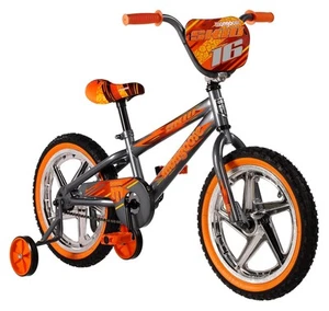 Skid Boy's Freestyle BMX Bike with Training Wheels, 16-Inch Wheels, Grey - Picture 1 of 7