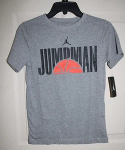 NWT Nike Air Jordan Jumpman Basketball Boys Medium Carbon Heather T-shirt 957980 - Picture 1 of 2