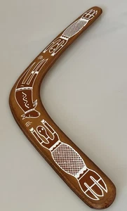 Boomerang australiano vintage arte tribale aborigena 17" - Foto 1 di 8