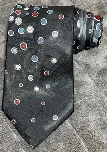 Johnny Carson Dark Abstract Polyester Men's Neck Tie 58"L 3.5"W - Picture 1 of 8