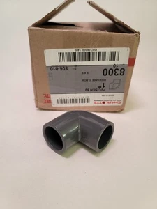 Charlotte 1" PVC SCH 80, 90 Degree Elbow - Box of 10 - Picture 1 of 5