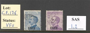 C_E_176. COLONIE EGEO. 1912 Commemorativi UMBERTO set. Used. - Picture 1 of 1
