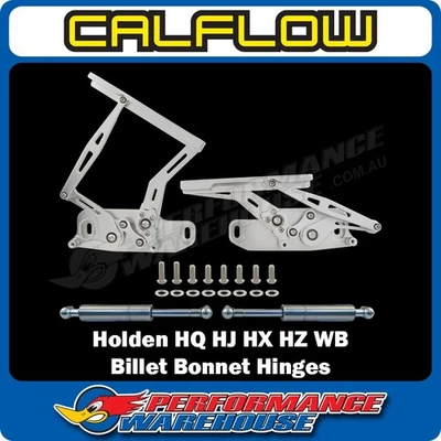 Holden HQ HJ HX HZ WB Bonnet Hinge Kit, Silver Billet Aluminium Kingswood Monaro - image 1 of 4