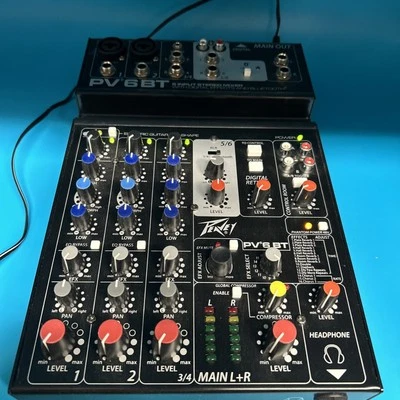 Peavey PV 6BT 6-Channel Compact Mixer with Bluetooth - Image 1 of 4
