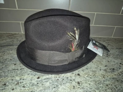 Sombrero Fedora Goorin Bros 100% Fieltro Lana - Marrón - Acento Pluma - Hecho en EE. UU.... Foto 1 de 4