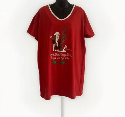 Camisa para dormir Emerson Street para mujer L/XL en una bolsa salón cuento de Navidad rojo galleta Foto 1 de 4