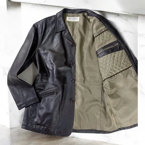 Balmain Leather Coat Dark Brown Big Size LL Tailored Jacket - Picture 1 of 10