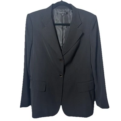Anne Klein Blazer 12 миниатюрный черный 2 кнопки карьера работы офиса куртка женщин - Изображение 1 из 4