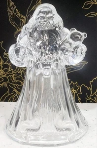 Kristall Weihnachten Weihnachtsmann Kegel Kerzenhalter Figur klar 7" hoch - Bild 1 von 5