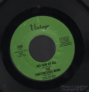 Hear 1967 The Subconcious Mind Garage 45 - No Fair at All / On the Way Home - Bild 1 von 1