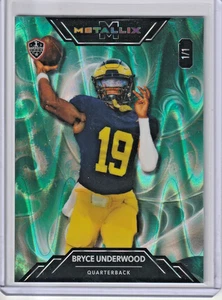 2025 Wild Card Metallix Bryce Underwood Fractal 1/1 Teal Wave Foil Michigan - Picture 1 of 2