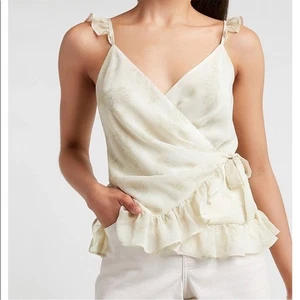 Express Floral Rüschen Wickel Tank Chiffon Blumenmuster XS Neu ohne Etikett - Bild 1 von 11