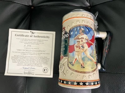Cal Ripken Jr 1983 Campeón del Mundo Cerveza Stein de Longton Crown  Foto 1 de 4