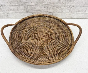 Pampered Chef Woven Selections Wicker Serving Tray W/Handles - Picture 1 of 8