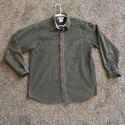 Vintage 90s Columbia Mens XL Corduroy Collared Button Down Shirt Olive Outdoors - Image 1 of 4