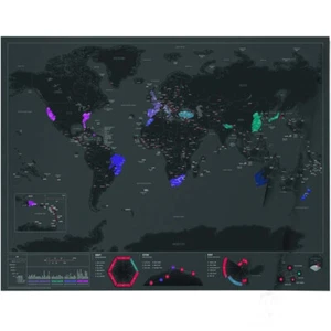 Große schwarze Scratch Weltkarte Capital Edition 23,2" x 32,5" Globetrotter Geschenke - Bild 1 von 8