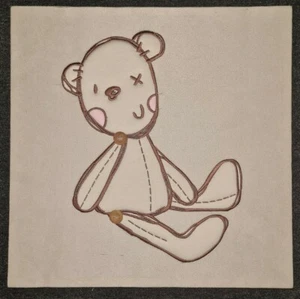 Childrens Room Teddy Bear Wall Canvas Brown & Creme - Picture 1 of 10
