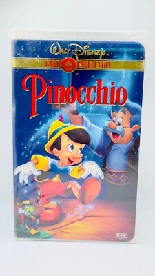 Disney Pinocchio Movie 60th Anniversary Gold Collection VHS Clamshell Case. Foto 1 de 4
