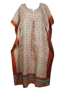Women Recycle Silk Maxi Kaftan Luxurious Maternity Beach Cover Up Caftan 2XL