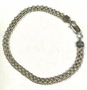 Pulsera de cadena plana de plata de ley, 7" de largo - Imagen 1 de 2