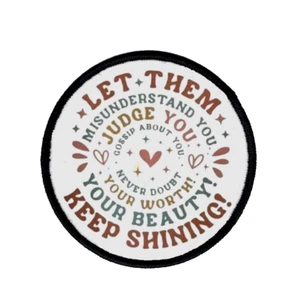 Hat Patch Let Them Sublimation DYI Fabric Patch Glue Iron On Sew - Picture 1 of 2