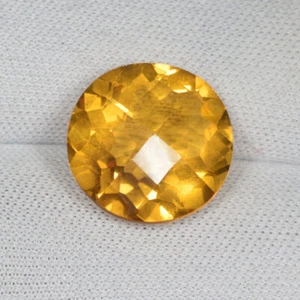 6.68 Cts Best Fire & Good Color Natural Orange Citrine Ckb 13mm Round...!!!! - Picture 1 of 2