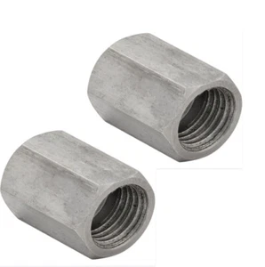 Stainless Steel 1/4" Brake line unions, 7/16-24 thread, inverted flare (2 pc) - Picture 1 of 4