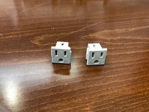 2-PCS AC Power Outlet Panel Mount 15A 125VAC 3-Prong Female Socket White - Picture 1 of 3