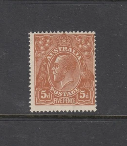 KING GEORGE V, SINGLE WATERMARK: 5d Yellow-brown SG 23ba, BW 123E ($350) MUH. - Picture 1 of 2