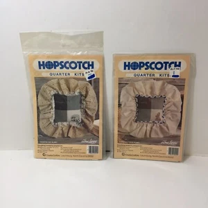 2 Hopscotch Quarter Cross Stitch Kit Alme Lynne 7" x 7" Bear Cat Country - Picture 1 of 7