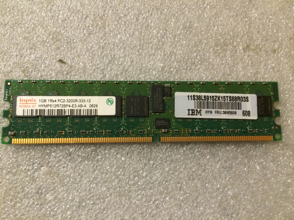 Memoria ECC DDR2 Hynix HYMP512R72BP4-E3-AB-A 1GB PC2-3200 400MHz ECC CL3 240-Pin - Immagine 1 di 1