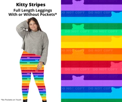 Neon Rainbow Cats with with Pockets - Image 1 of 2