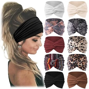 Jesries 10 PCS Women Headbands African Wide Hair Wrap Extra Turban Head Bands - Picture 1 of 5