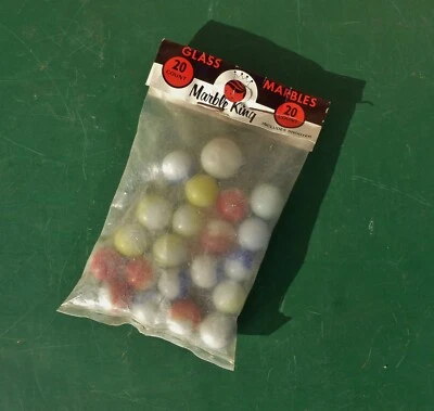 RARE POCHE PAQUET ANCIEN NEUF BILLES PORCELAINE USA  JOUET ECOLE VINTAGE 70" - Photo 1/4