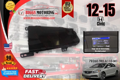 2012-2015 Honda Civic Information Display Screen 78260-TR0-A110-M1 - Image 1 of 4