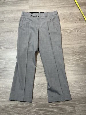 Pantalones Hickey Freeman Hombre 38X28 Frente Plano Vintage KURLNOT Cintura Gris Pantalón Foto 1 de 4