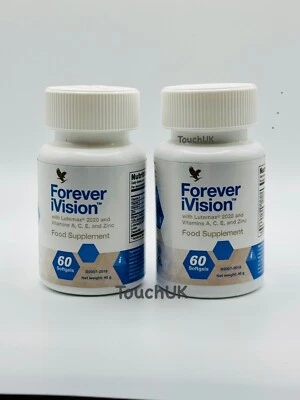 Forever Living 2 × Aloe Vera iVision 60 Soft Gel Food Supplement Brand New
