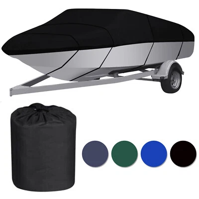 Waterproof Heavy Duty Trailerable Boat Cover Fishing V-Hull Tri-Hull Runabout - Image 1 of 4