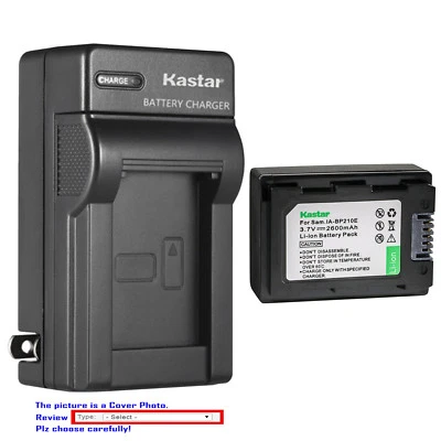Cargador de pared de batería Kastar para Samsung IA-BP210E IA-BP420E y Samsung HMX-F90 Foto 1 de 4