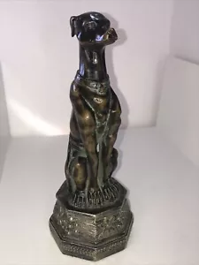 Art Deco Greyhound Whippet Dog Statues 9" Height Bronze Color - Picture 1 of 7
