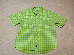 Cabela's 4 Most Wick Men’s Short Sleeve Button Green Plaid Shirt Size XL - Picture 1 of 3