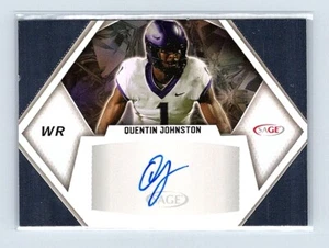 Autógrafo de fútbol americano Sage 2023 Quentin Johnston # AQJ - Imagen 1 de 2