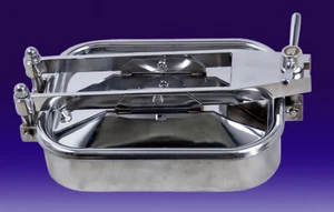 Used 430MM 304 Pressure Sanitary Manhole Cover Tank Rectangular Manway Door - Picture 1 of 2