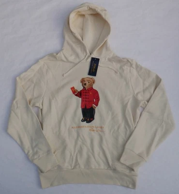 Polo Ralph Lauren $188 Para hombres M Polo Oso Año Lunar Chino Sudadera con Capucha Crema LEER Foto 1 de 4