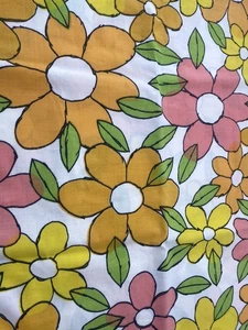 Orange Flower Power Cotton Blend Pillowcase Std 50/50 391 - Picture 1 of 8